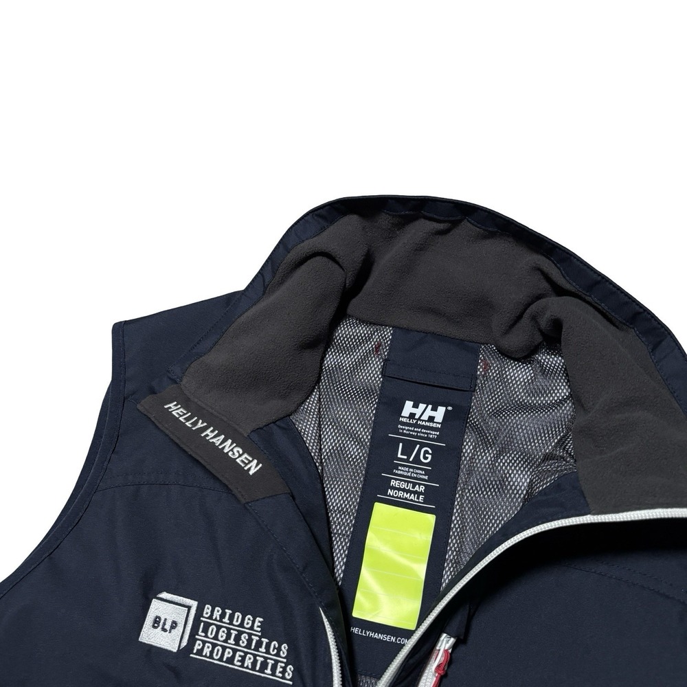 Helly Hansen Crew Vest Men's LG Navy Blue Sailing Windproof Fleece Lined Collar - Picture 6 of 7